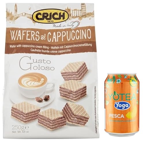 Rummo 10er-Pack Crich Wafers con Crema al Cappuccino,Waffeln mit Cappuccinocreme,Süße Snack Kekse 250g Beutel + 1er-Pack Kostenlos Yoga Eistee Pfirsich 330ml Dose Rummo 10er-Pack Crich Wafers con Crema al Cappuccino,Waffeln mit Cappuccinocreme,Süße Snack Kekse 250g Beutel + 1er-Pack Kostenlos Yoga Eistee Pfirsich 330ml Dose von Rummo