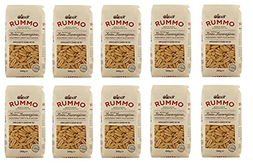 10x Rummo Gnocchetti Sardi N°63 Pasta Lenta Lavorazione Teigwaren aus Hartweizengrieß Bronze-Zeichnung 500g von Rummo