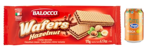 12er-Pack Balocco Wafer Nocciola,Waffel mit zwei Schichten Haselnusscreme,175g Snack + 1er-Pack Kostenlos Yoga Eistee Pfirsich 330ml Dose 12er-Pack Balocco Wafer Nocciola,Waffel mit zwei Schichten Haselnusscreme,175g Snack + 1er-Pack Kostenlos Yoga Eistee Pfirsich 330ml Dose von Rummo