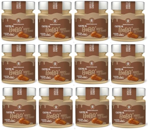 12er-Pack MADÒ PASTICCERIA Crema Spalmabile Babà Napoletano Handwerkliche Streichfähige Creme mit Neapolitanischer Babà Geschmack,200g Glas von Rummo