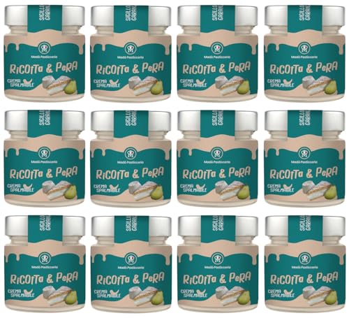 12er-Pack MADÒ PASTICCERIA Crema Spalmabile Ricotta e Pera Handwerkliche Streichfähige Creme mit Ricotta-Käse und Birne Geschmack,200g Glas 12er-Pack MADÒ PASTICCERIA Crema Spalmabile Ricotta e Pera Handwerkliche Streichfähige Creme mit Ricotta-Käse und Birne Geschmack,200g Glas von Rummo