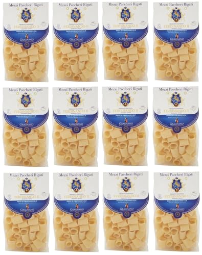 12er-Pack Pastificio Ferdinando II Mezzi Paccheri Rigati Pasta di Gragnano I.G.P.,Nudeln aus Hartweizengrieß 500g 12er-Pack Pastificio Ferdinando II Mezzi Paccheri Rigati Pasta di Gragnano I.G.P.,Nudeln aus Hartweizengrieß 500g von Rummo