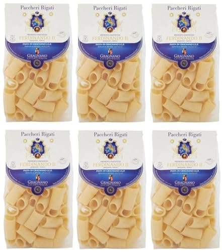 12er-Pack Pastificio Ferdinando II Paccheri Rigati Pasta di Gragnano I.G.P.,Nudeln aus Hartweizengrieß 500g von Rummo