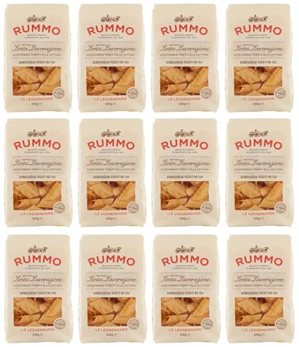 12er-Pack Rummo Pasta Bombardini Rigati N°154,Italienische Nudeln aus Hartweizengrieß,Italienische Pasta 500g von Rummo