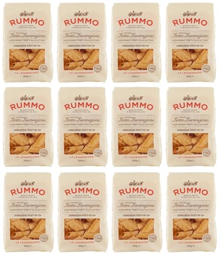 12er-Pack Rummo Pasta Bombardini Rigati N°154,Italienische Nudeln aus Hartweizengrieß,Italienische Pasta 500g von Rummo