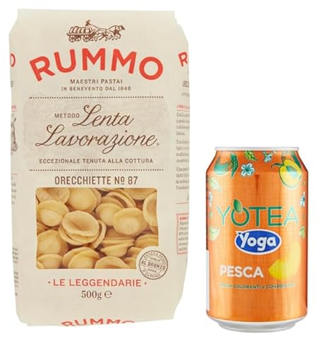 12er-Pack Rummo Pasta Orecchiette N°87,Italienische Nudeln aus Hartweizengrieß,500g + 1er-Pack Kostenlos Yoga Eistee Pfirsich 330ml Dose von Rummo