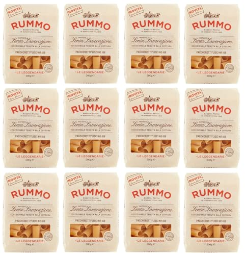 12er-Pack Rummo Pasta Paccherotti Lisci N°168,Italienische Nudeln aus Hartweizengrieß,Italienische Pasta 500g von Rummo
