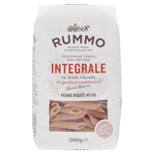16er-Pack Rummo Pasta Integrale Penne Rigate N°66,Vollkornnudeln Nudeln Vollkorn Italienische Pasta 500g von Rummo