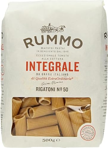 16er-Pack Rummo Pasta Integrale Rigatoni N°50,Vollkornnudeln Nudeln Vollkorn Italienische Pasta 500g von Rummo