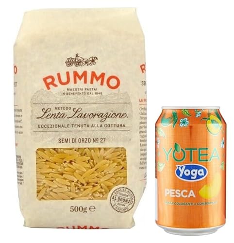16er-Pack Rummo Pasta Semi di Orzo N°27,Italienische Nudeln aus Hartweizengrieß,500g + 1er-Pack Kostenlos Yoga Eistee Pfirsich 330ml Dose von Rummo