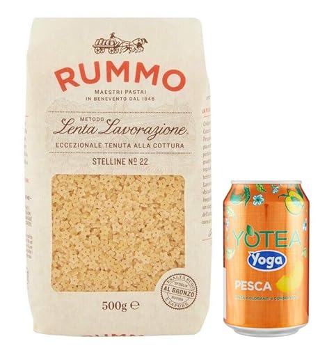 16er-Pack Rummo Pasta Stelline N°22,Italienische Nudeln aus Hartweizengrieß,500g + 1er-Pack Yoga Eistee Pfirsich 330ml Dose 16er-Pack Rummo Pasta Stelline N°22,Italienische Nudeln aus Hartweizengrieß,500g + 1er-Pack Yoga Eistee Pfirsich 330ml Dose von Rummo