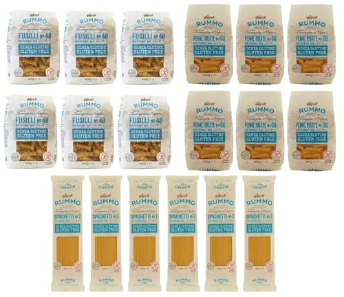 18er-Pack Testpaket Rummo Pasta Spaghetti - Fusilli - Penne Rigate Glutenfreie,Nudeln Senza Glutine 400g 18er-Pack Testpaket Rummo Pasta Spaghetti - Fusilli - Penne Rigate Glutenfreie,Nudeln Senza Glutine 400g von Rummo