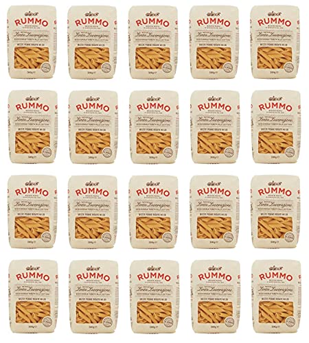 20x Rummo Mezze Penne Rigate N°28 Pasta Lenta Lavorazione Teigwaren aus Hartweizengrieß Bronze-Zeichnung 500g von Rummo