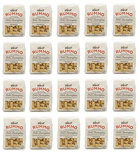 20x Rummo Rigatoni N°50 Pasta Lenta Lavorazione Teigwaren aus Hartweizengrieß Bronze-Zeichnung 500g von Rummo