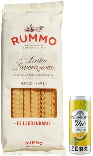 24er-Pack Rummo Pasta Mafaldine N°80,Italienische Nudeln aus Hartweizengrieß,500g + 1er-Pack Kostenlos San Benedetto Eistee mit Zitrone Ohne Zucker 330ml Dose von Rummo