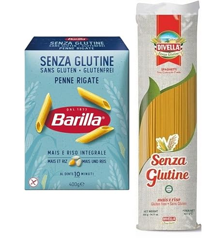 29er-Pack Testpaket Pasta Barilla Penne Rigate + Divella Spaghetti Senza Glutine,Glutenfreie Nudeln Italienische Pasta 400g von Rummo