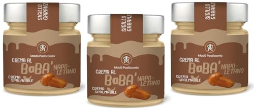 3er-Pack MADÒ PASTICCERIA Crema Spalmabile Babà Napoletano Handwerkliche Streichfähige Creme mit Neapolitanischer Babà Geschmack,200g Glas von Rummo