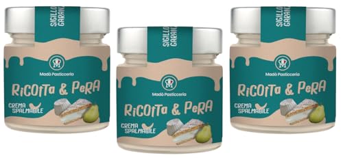 3er-Pack MADÒ PASTICCERIA Crema Spalmabile Ricotta e Pera Handwerkliche Streichfähige Creme mit Ricotta-Käse und Birne Geschmack,200g Glas 3er-Pack MADÒ PASTICCERIA Crema Spalmabile Ricotta e Pera Handwerkliche Streichfähige Creme mit Ricotta-Käse und Birne Geschmack,200g Glas von Rummo