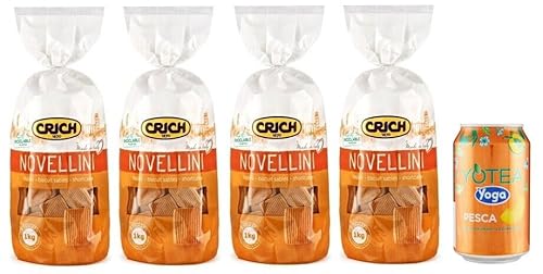 4er-Pack Crich Kekse Novellini Shortbread-Kekse,Biscuits Cookies 1Kg Beutel + 1er-Pack Kostenlos Yoga Eistee Pfirsich 330ml Dose von Rummo