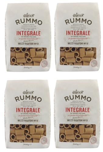 4er-Pack Rummo Pasta Integrale Mezzi Rigatoni N°51,Vollkornnudeln Nudeln Vollkorn Italienische Pasta 500g von Rummo