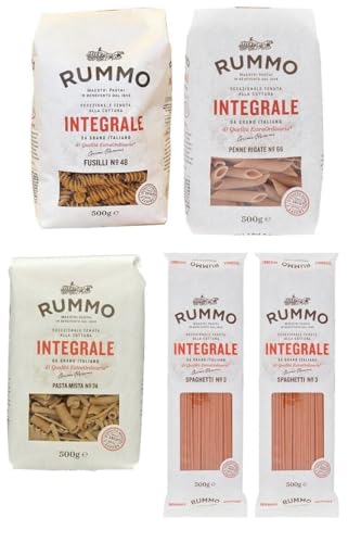 5er-Pack TESTPAKET Rummo Pasta Integrale,4 verschiedene Sorten Vollkornnudeln Nudeln Vollkorn Italienische Pasta 500g von Rummo