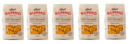 5x Rummo Tubetti Zita N°31 Pasta Lenta Lavorazione Teigwaren aus Hartweizengrieß Bronze-Zeichnung 500g von Rummo