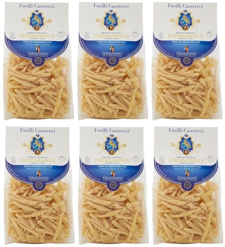 Rummo 6er-Pack Pastificio Ferdinando II Fusilli Caserecci Pasta di Gragnano I.G.P.,Nudeln aus Hartweizengrieß 500g von Rummo