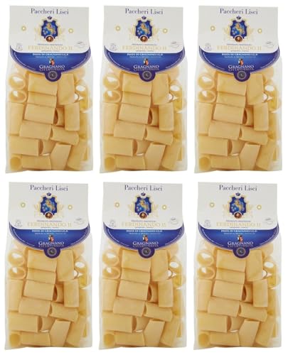 6er-Pack Pastificio Ferdinando II Paccheri Lisci Pasta di Gragnano I.G.P.,Nudeln aus Hartweizengrieß 500g 6er-Pack Pastificio Ferdinando II Paccheri Lisci Pasta di Gragnano I.G.P.,Nudeln aus Hartweizengrieß 500g von Rummo