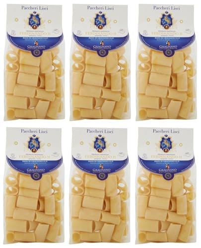 6er-Pack Pastificio Ferdinando II Paccheri Lisci Pasta di Gragnano I.G.P.,Nudeln aus Hartweizengrieß 500g von Rummo