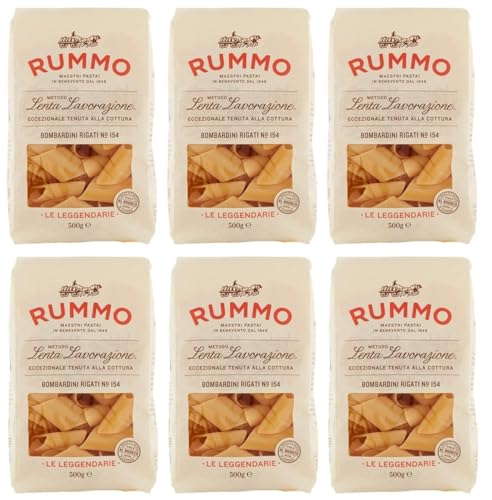 6er-Pack Rummo Pasta Bombardini Rigati N°154,Italienische Nudeln aus Hartweizengrieß,Italienische Pasta 500g von Rummo
