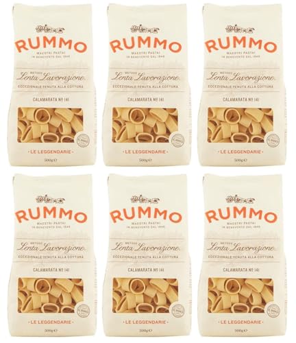 6er-Pack Rummo Pasta Calamarata N°141,Italienische Nudeln aus Hartweizengrieß,Italienische Pasta 500g von Rummo