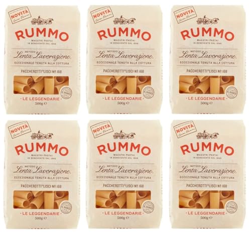 6er-Pack Rummo Pasta Paccherotti Lisci N°168,Italienische Nudeln aus Hartweizengrieß,Italienische Pasta 500g von Rummo