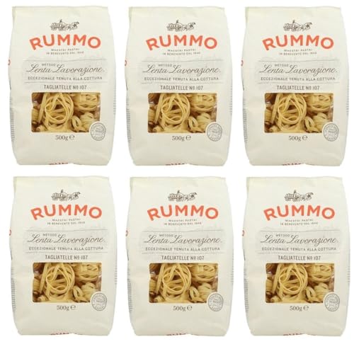 6er-Pack Rummo Pasta Tagliatelle N°107,Italienische Nudeln aus Hartweizengrieß,Italienische Pasta 500g von Rummo