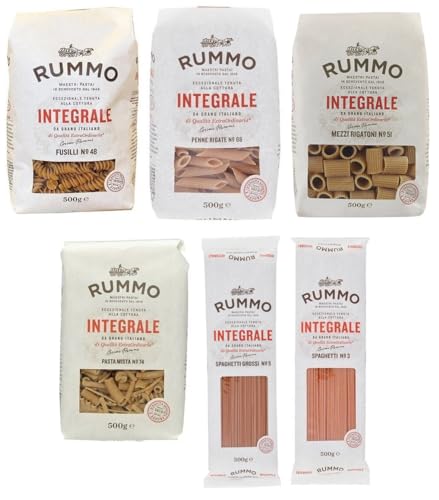 6er-Pack TESTPAKET Rummo Pasta Integrale,6 verschiedene Sorten Vollkornnudeln Nudeln Vollkorn Italienische Pasta 500g von Rummo
