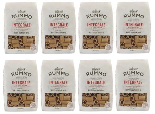 8er-Pack Rummo Pasta Integrale Mezzi Rigatoni N°51,Vollkornnudeln Nudeln Vollkorn Italienische Pasta 500g von Rummo