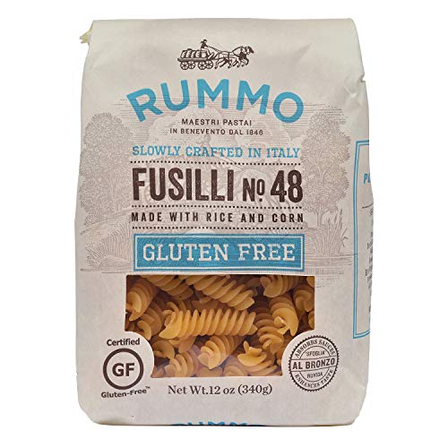 Rummo Fusilli Glutenfreie Pasta 340 ml (2 Stück) – hergestellt mit Reis und Mais, absorbiert Saucen von Rummo