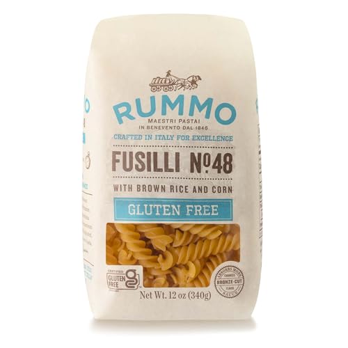 Rummo Fusilli Glutenfreie Pasta 340 ml (2 Stück) – hergestellt mit Reis und Mais, absorbiert Saucen von Rummo