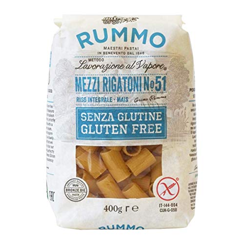 Rummo - Mezzi Rigatoni n.51 Gluten Free Bronze Gezeichnete - 12 Packungen mit 400 g von Rummo