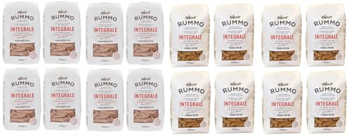 Rummo Vollkornpaste Probierpackung 8 Stifte Rigate + 8 x Fusilli italienische Pasta (16 x 500 g) von Rummo