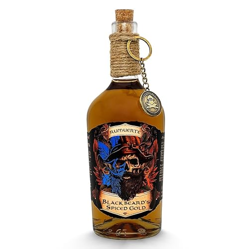 Rumuerte Blackbeards Spiced Gold 700ml aus der Karibik - Vanille, Kokos & leichte Mango Noten - Caribbean Piraten - 40% Vol. von Rumuerte