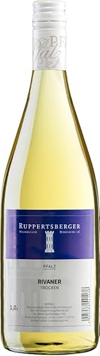 Rivaner QW trocken Pfalz, 1 Liter (2021, 3 * 1 L) von Ruppertsberger Weinkeller Hoheburg