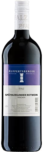 Spätburgunder Rotwein QW trocken Pfalz, 1 Liter von Ruppertsberger Weinkeller Hoheburg