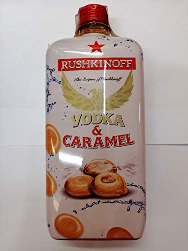 Caramel Vodka Rushkinoff Plastikflasche 1 Liter 18% Alkohol von Rushkinoff
