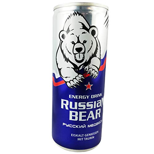 Russian Bear Energy Drink mit Taurin 250ml inkl. 3€ Einwegpfand Koffein (12) von Russian Bear