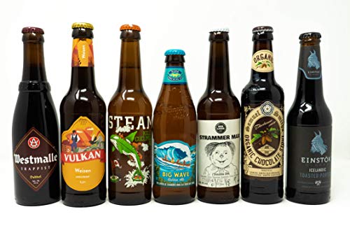 Bier aus aller Welt - Set aus 7 verschiedenen Bieren aus 6 unterschiedlichen Ländern - Geschmackserlebnis für jeden Bierliebhaber - Biere aus Island, UK, Kanda, Hawaii und mehr von Russian-Box