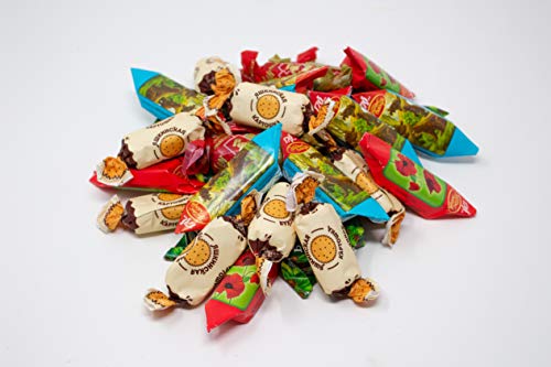 Russische Schokolade Konfekt Pralinen Mischung - 5 verschiedene Süssigkeiten Sorten zum Entdecken und Genießen - Russian-Box von Russian-Box
