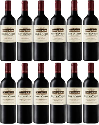 Rust en Vrede Estate Vineyards Cabernet Sauvignon Stellenbosch Rotwein Wein trocken Südafrika I Versanel Paket (12 Flaschen) von Rust en Vrede Estate