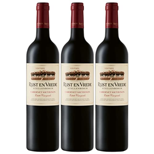 Rust en Vrede Estate Vineyards Cabernet Sauvignon Stellenbosch Rotwein Wein trocken Südafrika I Versanel Paket (3 Flaschen) von Rust en Vrede Estate