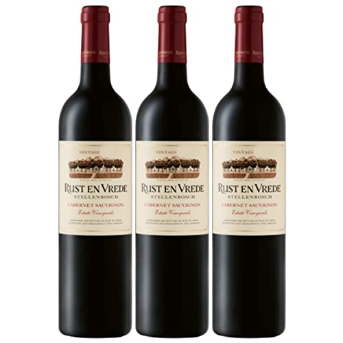 Rust en Vrede Estate Vineyards Cabernet Sauvignon Stellenbosch Rotwein Wein trocken Südafrika I Versanel Paket (3 Flaschen) von Rust en Vrede Estate