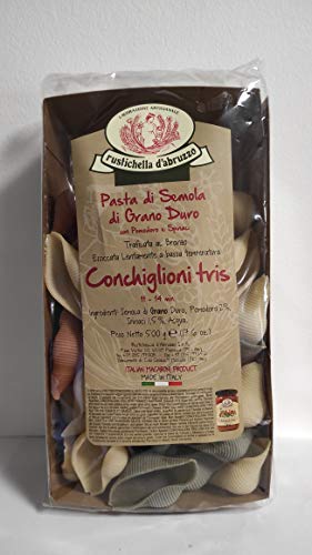 Rustichella Conchiglioni tris (dreifarbig), 500g von Rustichella d'Abruzzo